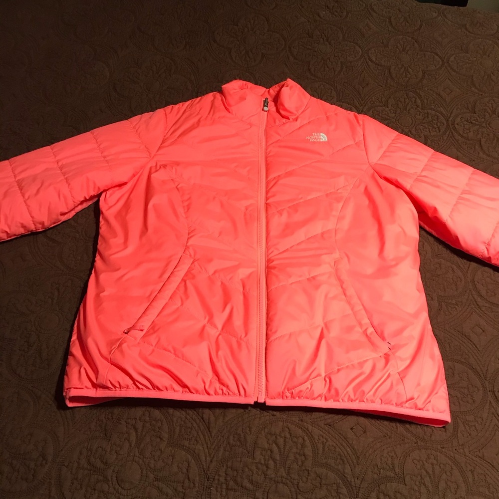 LIKE NEW bright pink North Face coat